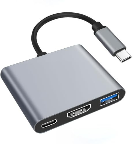 3 in 1 USB C Multiport Adapter mit 4K HDMI Displayport 5Gbps USB 3.0 Datenport USB C Schnellladung Anschluss USBC Digital Multiport HUB für iPhone 16 MacBook iPad Samsung Huawei TV Monitore Laptops