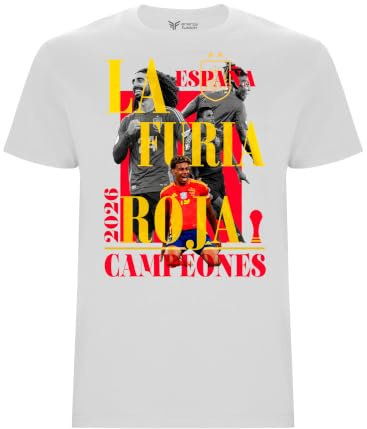 ENERGY FUSION Maglietta della Coppa del Mondo di Calcio 2026, Maglietta per Uomo e Bambino, Campioni del Mondo, Regalo per i tifosi, Spagna Uomo, L