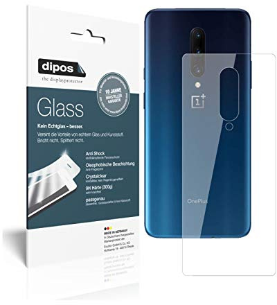 dipos 2x Protector de Pantalla 9H claro para OnePlus 7 Pro Rückseite | Transparente, no se rompe ni astilla, no es cristal, antigolpes, antiarañazos, sin burbujas, apto para fundas, autoadhesivo