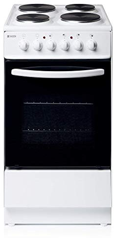 Haden HES50W Electric Cooker – Freestanding 52 Litre Cooker with 4 Solid Plate Rings - Single Cavity Oven - 50cm, White