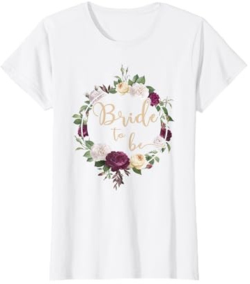 Braut Bride to be Blumenkranz JGA Hochzeit Geschenk T-Shirt