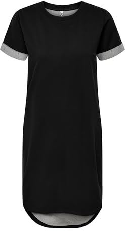 JDY Women's JDYivy Life S/S Dress JRS Noos L Vssige Dress, Black, L EU, Black, L