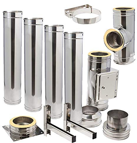 DW Complete Schornsteinpaket ink. Wandbefestigung 5,2m 130mm