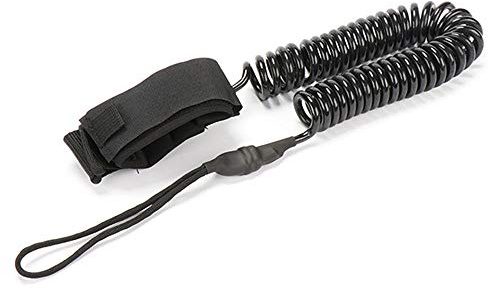 POFET Surf Leash, gewickelte Stand Up Paddle Board Surfboard Leash, für alle Arten von Surfboards, 6 mm dick, 30 m lang, schwarz