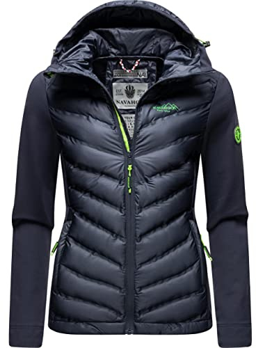 Navahoo Damen leichte Übergangsjacke Steppjacke mit Kapuze Nimm Mich Mit Navy Gr. M