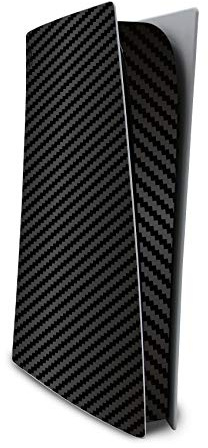 Finest Folia Schutzfolie kompatibel mit PS5 Digital Edition Design Cover | Vinyl Sticker Carbon Schwarz Zubehör für Spielekonsole Gehäuse Aufkleber Hülle als Kratzschutz Schutz Sticker