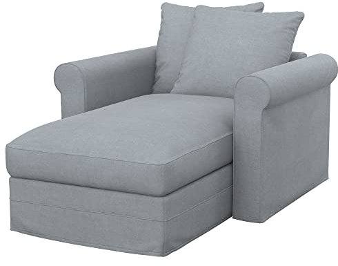 Soferia Überzug Kompatibel Mit Gronlid Recamiere Bezug Schonbezug Chaiselongue-Bezug Husse Wasserabweisend Fleckschutz Softi Grau