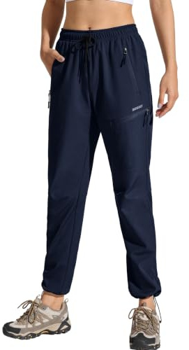 MOCOLY Pantalones Trekking Mujer Invierno Impermeable Montaña Senderismo Esquí Pantalones Térmicos con Forro Polar Pantalones Deportivos para Caza al Aire Libre Ciclismo Trabajo Negro L