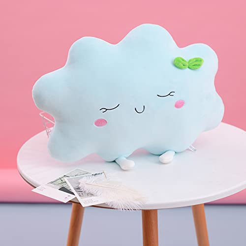 EXQULEG Super süße Wolke Sonne Kuschelkissen,Mädchen und Jungen Plüschtier Spielzeug Sofa Kissen Kissen Dekokissen für Baby- und Kinderzimmer, Wolkenkissen, Zierkissen (Wolkenblau,klein)