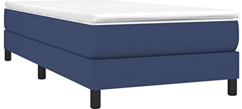 vidaXL Boxspring-sängram blå 80x200cm tyg