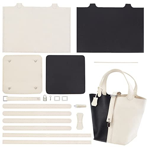 WADORN 20 stücke DIY Handtasche Herstellung Materialien, Lederhandwerk Stricken Häkeln Tasche Bastelset Weiße Umhängetasche Geldbörse Herstellungszubehör Handgemachtes Nähen Zubehörteile, 16.5x22 cm