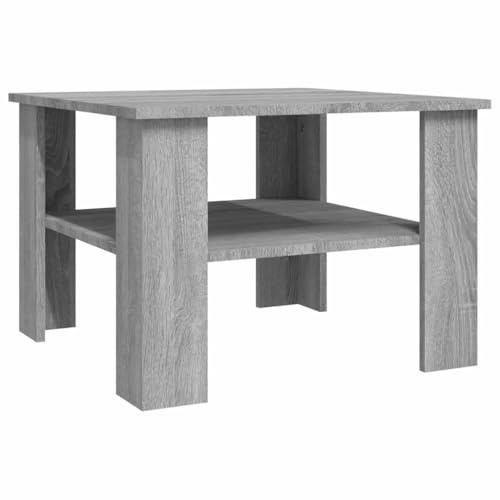 vidaXL Couchtisch Beistelltisch Wohnzimmertisch Sofatisch Teetisch Kaffeetisch Tisch Wohnzimmer Grau Sonoma 60x60x42cm Holzwerkstoff
