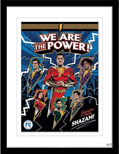 Pyramid International Shazam Filmposter im Rahmen (Fury of the Gods – We Are the Power mit weißem Rand), gerahmter Kunstdruck, 30 x 40 cm