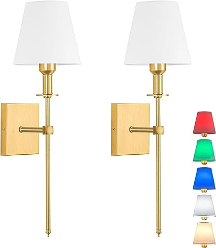 Peskoe Wandleuchte Innen, Wandlampe mit Akku,5W USB Aufladbare Batteriebetrieben Wandbeleuchtung,Viele Farben Farbtemperatur und Helligkeitsstufen Fernbedienung Control Kabellose Lampe Einstellbar