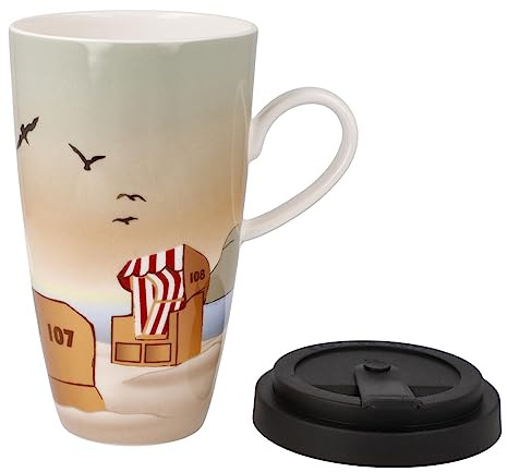 Künstlertasse mit Deckel Sunset Mood Scandic Home