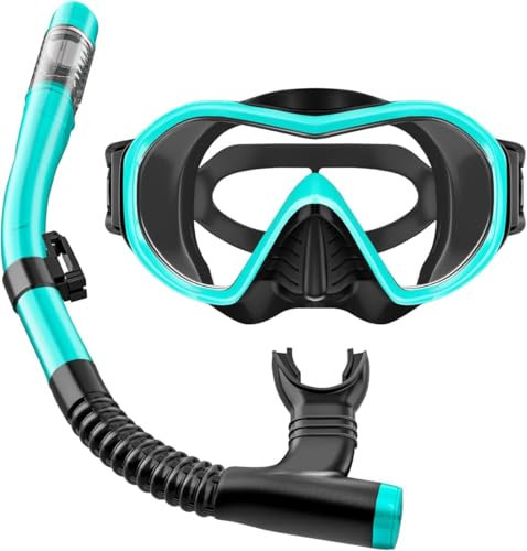 UPhitnis Maschera Snorkeling Adulto - Anti-Nebbia Maschera Subacquea Adulti con Boccaglio per Immersioni, Snorkeling e Nuoto - Maschera Sub Antiperdita Vista Panoramica per Donne e Uomo