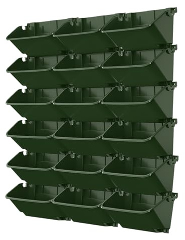 CEIEVER H?ngende vertikale Wand Pflanze, Wandmontierter Pflanztasche Taschen Wandgarten Vertikaler Garten Pflanzenwand mit 18 Taschen,f¨¹r Hof Garten Balkon Home Decoration
