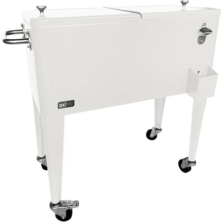 AXI Retro Getränkekühler | Kühlwagen/Kühler mit Rollen - 76 Liter | Fahrbare Kühlbox in diversen Farben für den Garten/Outdoor.