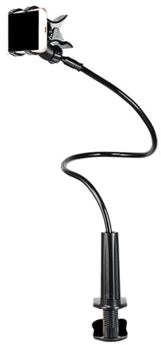 Pince de téléphone au lit, support de téléphone à col en cygne, support de téléphone de lit réglable avec clip non glissant, support de téléphone universel pour lit, support de téléphone portable, no