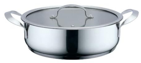 Cacerola Con Tapa Haeger PA-24L.004A Beige Gris Ø 24 cm