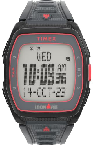Timex IRONMAN T300 - Reloj unisex de 42 mm, pulsera en silicona negra, esfera digital, caja negra TW5M62600