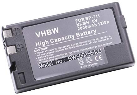 vhbw 1x batteria sostituisce Canon BP-E818, BP-E77KE, BP-E77, BP-E722 per videocamera camcorder (2000mAh, 6V, NiMH)