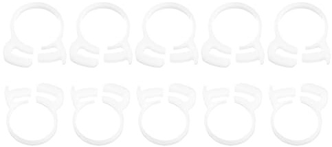 QUARKZMAN 10 Piezas Abrazaderas de Manguera de Doble Agarre Plástico 24.8-27.2 mm/0.98-1.07 ID Ajustable Varias Abrazaderas de Tubo de Trinquete para Hogar Blanco