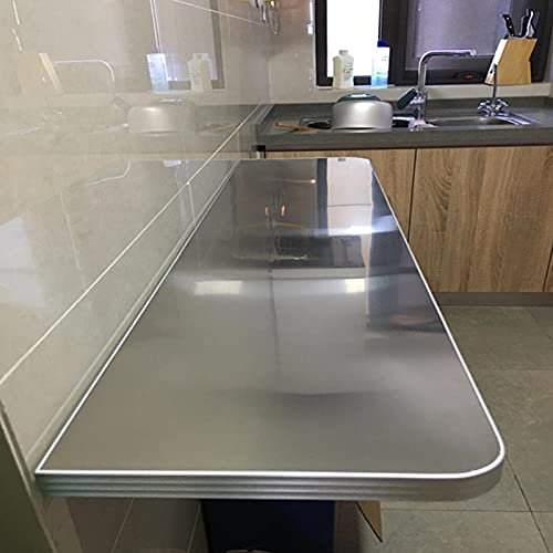 Frühstück Bar Tisch, Tische Folddown Wandtisch Küche Drop Leaf Esstisch Arbeitstisch Kleiner Platz Sparender Hängetisch, Edelstahl, FANSHUAI, Metallisch, 60 * 30cm/23,5 * 12in