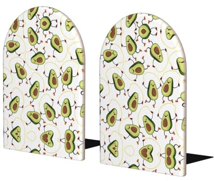 Lustige Buchstützen aus Avocados-Holz, für Regale, robuste Buchstütze, für Bücher und Filme, 1 Paar