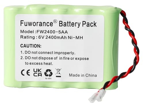 Fuworance 2400mAh 6V FW2400-5AA Batterie de remplacement compatible avec divers appareils rechargeables Ni-MH AA Battery Pack