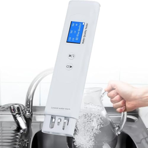 RSPPPJQ 6-in-1-Wasserqualitätsprüfgerät, Tds Cod TOC Uv275 Ec-Temperaturmessgerät, for Zuhause, Wohnmobil, Wandern, Camping, Reisen, Brunnen, Wasserhahn, Wasserreiniger