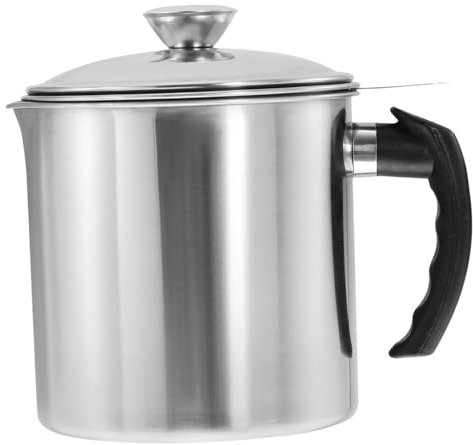 MAGICLULU Depósito De Aceite Del Filtro De Acero Inoxidable Contenedor Para Guardar Grasa De Cocina Con Colador Para Filtrar Aceite Usado La Cocina