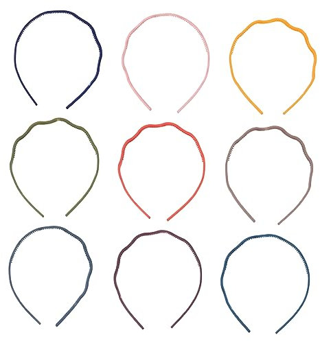 PAMINGONO Lot de 10 Serrage-Têtes Ondulés en Plastique Antidérapants sans Trace Colorés pour Filles Pratiques Bain Maquillage