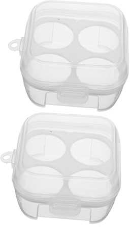 EXAOMBLE Caja Portátil para Almacenar Huevos al Aire Libre, 2 Piezas de Plástico Resistente con Diseño Desmontable y Tapa para Picnic y Actividades Exteriores