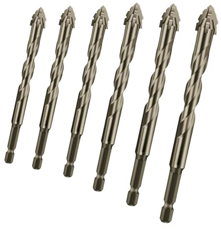 Hochfeste Stahl-Bohrer, Gezahnte Exzenter-Bohrer, Vierschneidige Gezahnte Metall-Exzenter-Bohrer für Glas und Keramik, Spiralbohrer-Set für die Holzsbearbeitung