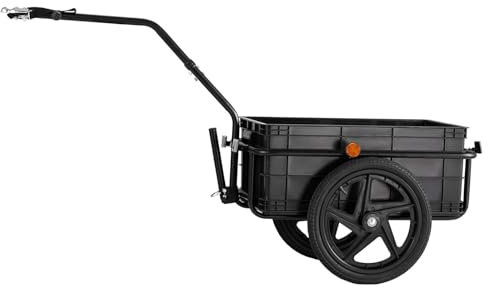 Robuster Fahrrad-Lastenanhänger mit Trolley-Lenker für sicheren Transport von Lebensmitteln, Gepäck und Werkzeugen, unterstützt bis zu 50 kg