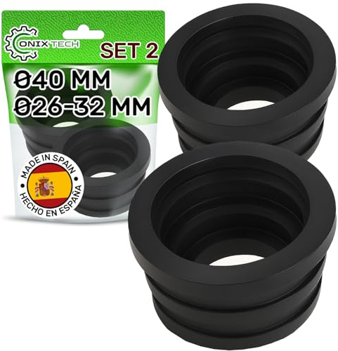 2 Stück Siphon Dichtung Ø 40/26-32 mm Gummirohradapter - ONIX TECH