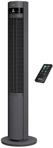 Duux Ventilador de torre Elevate – 12 Velocidades, 80° Oscilación, Sólo 25 dB, ionizador, temporizador (1–12h), modo de suspensión, táctil y control remoto – Silencioso & Ventilador inteligente para