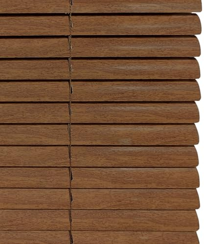Holzimitation Aluminium Jalousie Verdunkelungsrollo Seitenzugrollo Plissee Schalusie Fenster Jalousien Sonnenschutzrollos Für Haus/küche/büro,Individuell Gestaltbar Braun (75×160cm)