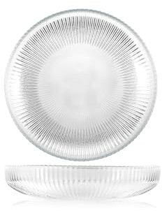 H&H Set 6 Piatti Fondi Seashell Wall Ø 19 cm in Vetro Colorato – Blu, Turchese e Bianco – Lavabili in Lavastoviglie max 40° – Stile Marino Raffinato