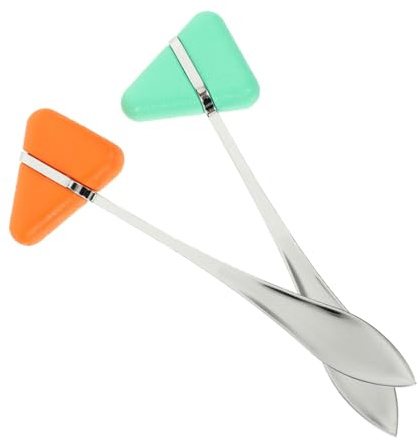 LOORGVEL 2pezzi Martello Neurologico Triangolare Per Test Riflessi Diagnosi e Misurazione Sensibilità Nervosa Impugnatura Ergonomica Per Controllo Intensità Percussione