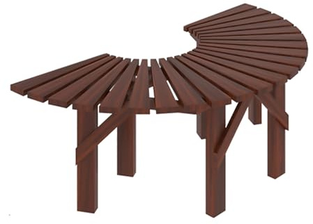 BZJPRFC Banco De Árbol Envolvente, Asiento Curvo Decorativo, Banco De Jardín De Madera Semicircular/Circular, Forma Extensible, Capacidad De 400 Kg(Semicircle)