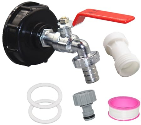 Kit De Barril De Lluvia IBC | Adaptador De Tanque IBC Con Espiga De Agua | 1/2 3/4 De Pulgada De Aleación De Zinc Y Accesorios De Manguera, Espiga Del Barril De Lluvia Con Manguera De Jardín Conector
