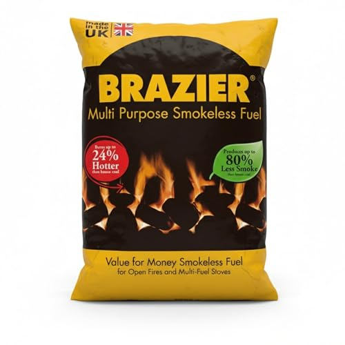 SAVING HUB - Multi Purpose Smokeless Coal Bag - Low Emission Coal Blocks - Multipurpose Smoke Control Fuel - Multi-Fuel Stoves & Open Fires, Low Ash, Overnight Burning 10KG (2)