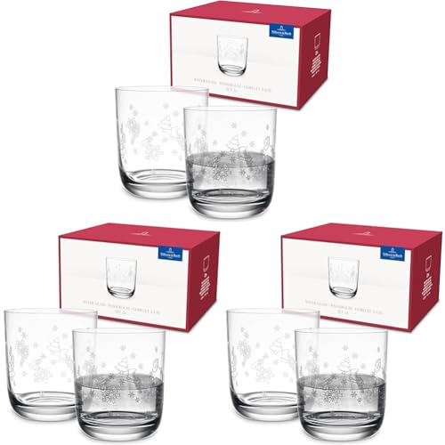Villeroy & Boch – Ensemble De Verres À Eau Toy's Delight Avec 2 Verres En Cristal, Verre, Transparents, Résistants Au Lave-Vaisselle, Contenance De 250 Ml (Lot de 3)