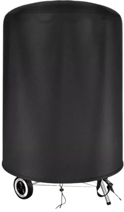Funda para barbacoa, funda de barbacoa redonda de 57 cm, para exteriores, color negro, extra resistente