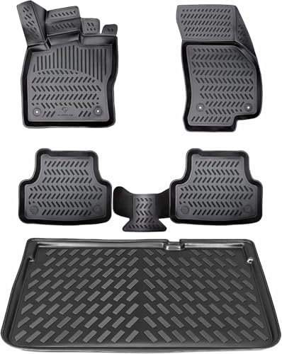 ELMASLINE Alfombrillas de Goma 3D y Bandeja de Maletero para Citroen C3 Aircross (2024-2026) Solo se Adapta a híbridos, Suelo de Carga Superior, Accesorios para Alfombrillas para Maletero
