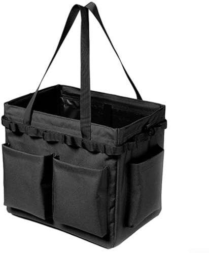 Shophubio Multifunctional Storage Bag for Camping, Portable Outdoor Storage with Large Capacity, Collapsible Tool Basket for BBQ, Hiking, RV - Black(Black)