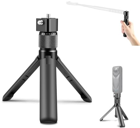 PULUZ Kultidshandtag stativ roterande grepp för Insta 360 X5/X4/X3 DJI ficka 3/Go pro, skrivbordsstativ actionkamera selfiepinne