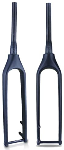 Forcella MTB 26/27,5/29 pollici rigida conica in fibra di carbonio completa 15x110mm perno passante per freno a disco per bici tubolare senza filettatura forcella anteriore per bicicletta ultra legg